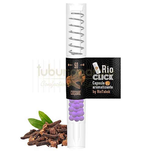 Injector/aplicator cu 50 capsule pentru tigari cu aroma de cuisoare RIO Easy Click Cuisoare